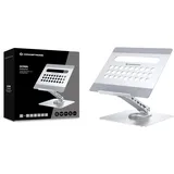 Conceptronic DONN27G Laptop-Ständer mit 7-in-1-Dockingstation 360 Grad drehbare Basis faltbar höhenverstellbar