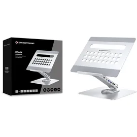 Conceptronic DONN27G Laptop-Ständer mit 7-in-1-Dockingstation 360 Grad drehbare Basis faltbar höhenverstellbar