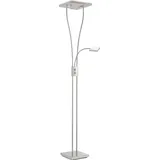 Selltec LED Deckenfluter HELIA doppelter Fluterkopf, dimmbar, flexible Leselampe Wohnzimmer, Büro, Arbeitszimmer - Silber
