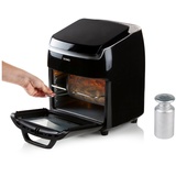 Domo Heißluftfritteuse Mini Backofen Rotierkorb & Salzstreuer 10Ltr. - Schwarz