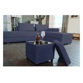 KAWOLA Hocker mit Stauraum IDA Stoff dunkelblau