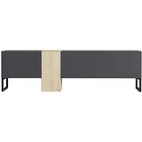 moebel17 TV-Lowboard 9161 157x45x37 cm Anthrazit/Beige Metall/Melamin/Holzwerkstoff