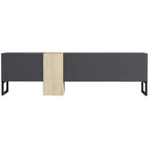 moebel17 TV-Lowboard 9161 157x45x37 cm Anthrazit/Beige Metall/Melamin/Holzwerkstoff