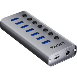 UNITEK USB-A 3.0 5 Gbit/s-Hub mit 7-in-1-Switch Unitek H1314A01-EU - Grau