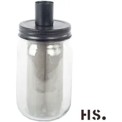 Candle Jar Mason grau