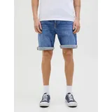 JACK & JONES Shorts JJIORIGINAL mit stylischem Aufschlag und Knopfleiste Baumwollmischung, regular fit blau L