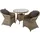 Tectake tectake® Aluminium Rattan Sitzgruppe Zürich 2+1 Natur, Kunststoff, Rechteckig, Gartenmöbel, Gartenmöbel-Sets