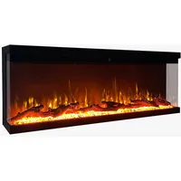 Divina Fire Elektrischer Wandkamin, dreiseitiger Einbaukamin, BOSTON130 L127 x T20 x H44