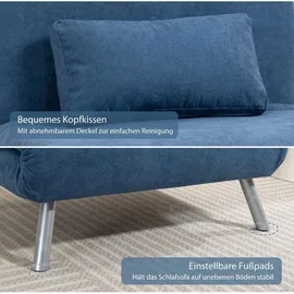 Homcom Schlafsessel 3-in-1 Polyester 1 Teile 120 x 0 x 0 cm Blau mit Kissen