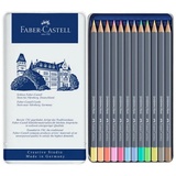 Faber-Castell Goldfaber Aqua Aquarellfarbstift Pastelltöne, 12er Metalletui