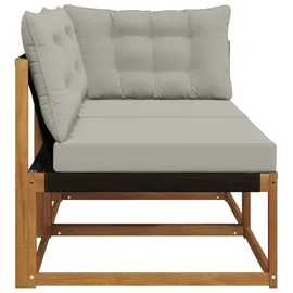 vidaXL Outdoor Mittel- und Ecksofa 2 Stück grau