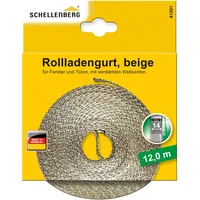 Schellenberg 41201 Rolladengurt 14 mm x 12 m System MINI, Rollladengurt, Gurtband, Rolladenband, beige