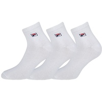 Fila Unisex Quarter Socken, Weiß, 43-46 EU