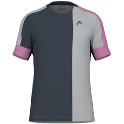 Head Tennis-Tshirt Play Tech (atmungsaktiv, Mesh-Einsätze) grau/pink Herren