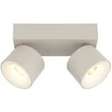 GLOBO Rae 2-flammig Sandgrau Metall 20,5 x 12 cm