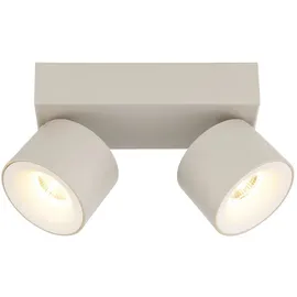 GLOBO Rae 2-flammig Sandgrau Metall 20,5 x 12 cm