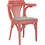 2er-Set Chausey | Bugholzstuhl | Holz / Samt | Rosa / Taupe | Bugholz
