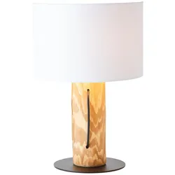 BRILLIANT Lampe, Jimena Tischleuchte kiefer gebeizt, Holz/Textil, 1x A60, E27, 25W,Normallampen (nicht enthalten)