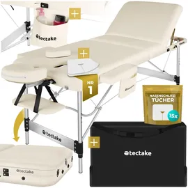 Tectake Massageliege, Breite 70 cm, Polsterung 5 cm, mit Aluminiumgestell, 212 x 103 x 90 cm