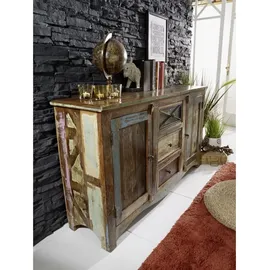 Massivmoebel24 Sideboard Altholz 150x38x85 Mehrfarbig lackiert Nature OF Spirit #05