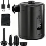 Elektrische Luftpumpe, 5200mAh Akku Luftpumpe mit 4 Luftdüsen, Wiederaufladbare Luftpumpe Elektrisch für Luftmatratze,Planschbecken,Schlauchboot,Aufblasbare,Schwimmring,Camping