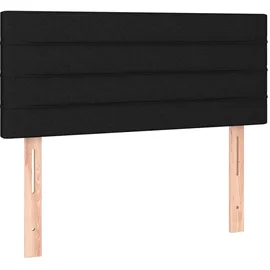 vidaXL Boxspringbett mit Matratze & LED Schwarz 100x200 cm Stoff