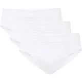 CALIDA Herren Slip 3er Pack - Natural Benefit Elastikbund, Single Jersey Weiß S (46/48)
