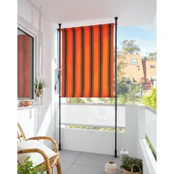 Senkrechtmarkise KONIFERA "Klemmmarkise", orange (orange, braun), B:120cm H:225cm, Polyacryl, Markisen, BxH: 120x225 cm, mit Teleskop-Funktion