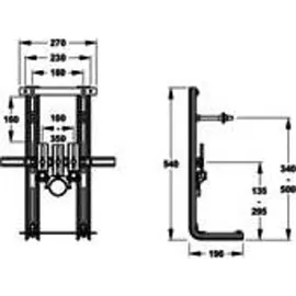 MEPA Tragegerüst Unimont für Bidet 401100 für wandhängendes Bidet