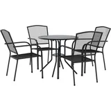 vidaXL Gartenstuhl-Set 5-tlg. Gartenstuhl 56 x 24 x 72,5 cm grau