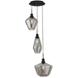 Searchlight Pendelleuchte 3-flg. 60 cm Rauchglas/Schwarz