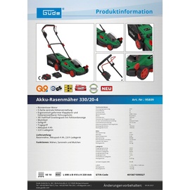 Güde 330/20-4 inkl. 1 x 4,0 Ah