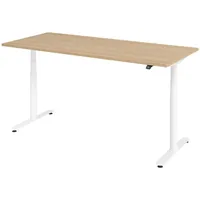 Bümö Schreibtisch, Eiche, Weiß, Nachbildung,Eiche, Rechteckig, 80x72x180 cm, FSC