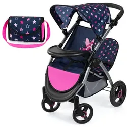 bayer Design Zwillings-Puppenwagen Twin Star, blau