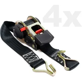 Wiltec Spanngurte Automatik 4er Set 750 daN 1,8 m x 50 mm