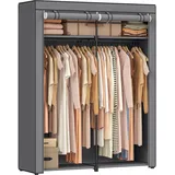Songmics Aufbewahrungsschrank, tragbar, mit Aufhängestange, faltbar, Garderobe, Schlafzimmer, Arbeitszimmer, 140 x 43 x 174 cm, Grau RYG02GY