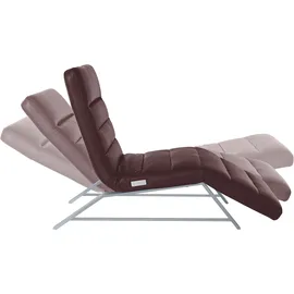 W.Schillig Relaxliege daily dreams Leder/Polyester 75 x 91 x 170 cm Braun mit Kissen