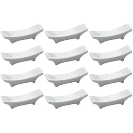Maxwell & Williams Maxwell & Williams, Porzellan, 12er Set Messerbänkchen, Besteckablagen White Basics weiß