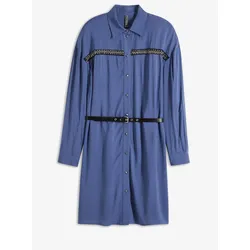 bonprix Blusenkleid aus fließender Viskose, blau, 36