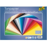 folia Tonpapier 130g/m2, 25x35cm, 50 Bogen, farbig sortiert