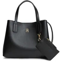 Tommy Hilfiger Icon Mini Satchel Umhängetaschen Leder Black