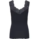 Rosemunde Spitzentop Beatha Lace Top mit Seide Vintage-Spitzenbesatz, feminin, ohne Ärmel, Seidenmix schwarz M (38)