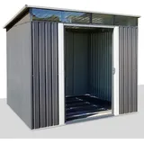 osoltus Metall Gerätehaus Pultdach Geräteschuppen 238 cm x 238 cm 5,6 m2 - Grau