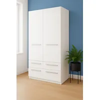 Priess Wäscheschrank Barcelona 94 x 193 x 54 cm Weiß