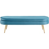 SalesFever Sitzbank »Clam«, mit hohem Sitzkissen, Sitzpouf oval lang Blau