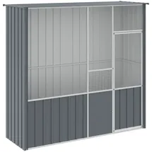 vidaXL Vogelkäfig Voliere 215 x 78 x 200 cm anthrazit