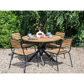 Beliani Gartentisch Ø 110 x 75 cm Braun