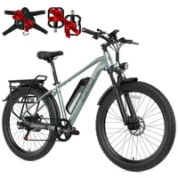 GLAMVILLA Bronco Elektrofahrrad für Damen/Herren,26"/27.5" E-Bike E-Mountainbike mit 12.5AH Abnehmbare Lithium-AKKU, 7-Gang Pendler E-Fahrräder