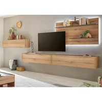 Furn.design Wohnwand in Evoke Eiche und grau Set 4-teilig