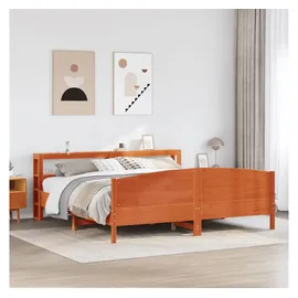 vidaXL Massivholzbett 180 x 200 cm Wachsbraun